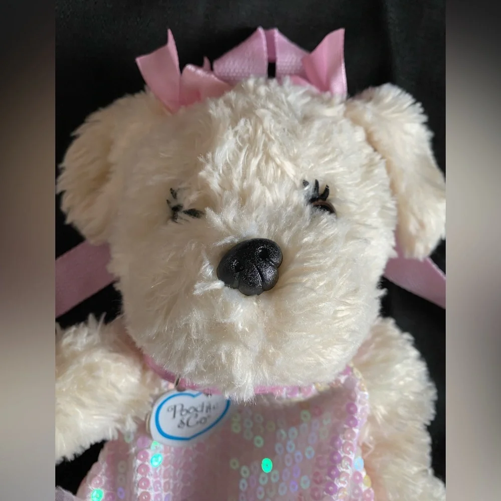 Vintage Poochie & Co. Mindy Maltese Dog Ballerina Backpack & Ballerina Book
